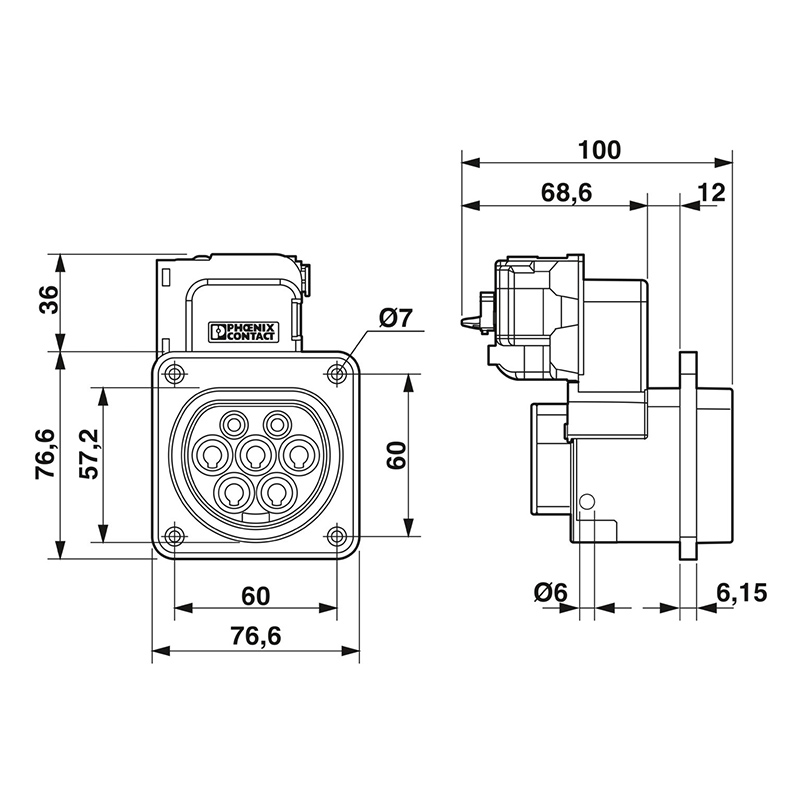 EV-GBM3SL12-1AC32A-0,7M6,0E10T - 充电桩充电插