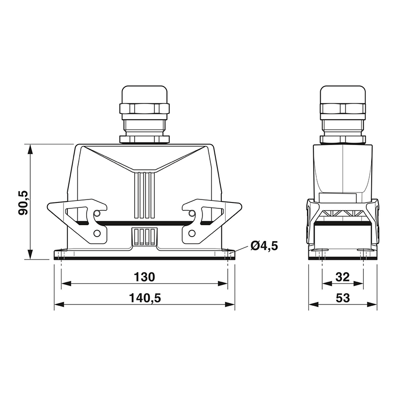 HC-STA-B24PT-BWD-LT-M32-ELCAL - 插拔式连接器