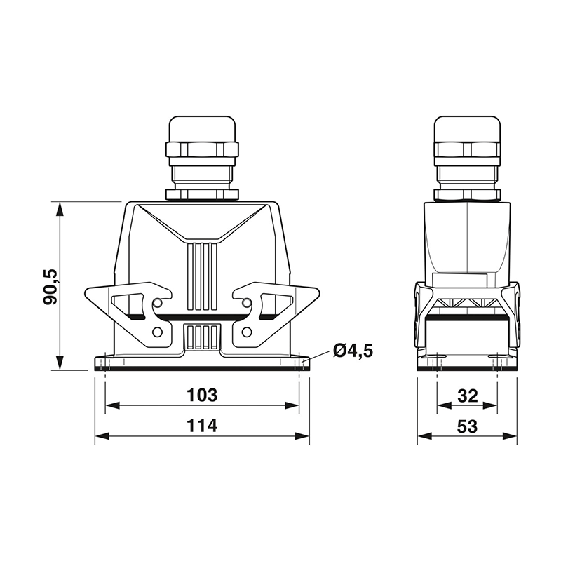 HC-STA-B16PT-BWD-LT-M25-ELCAL - 插拔式连接器