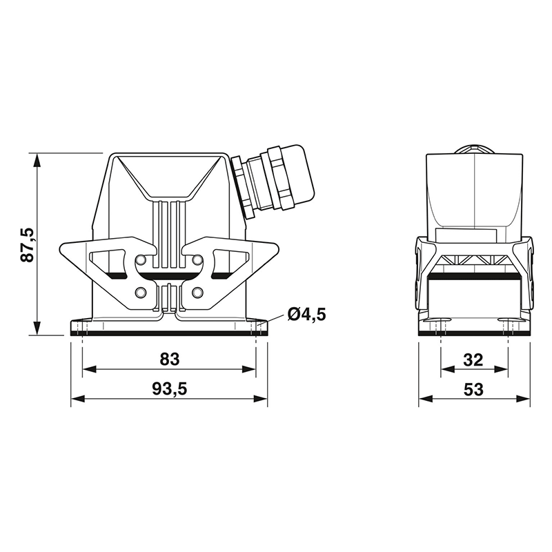 HC-STA-B10PT-BWD-LS-M25-ELCAL - 插拔式连接器