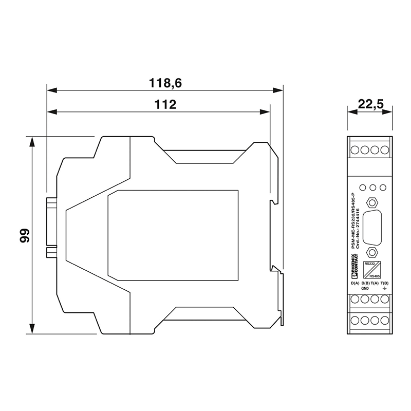 PSM-ME-RS232/RS232-P - 接口转换器