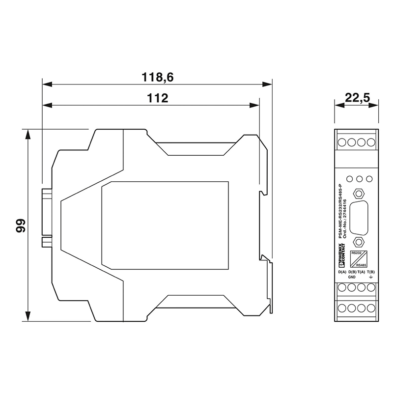PSM-ME-RS232/TTY-P - 接口转换器